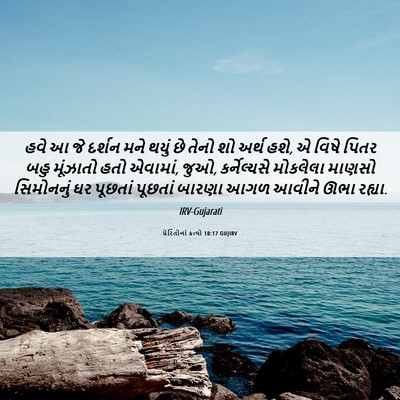 Picture 06 - પ્રેરિતોનાં ક્રત્યો 10:17 GUJIRV - હવે આ જે દર્શન મને - Bible Verse Picture
