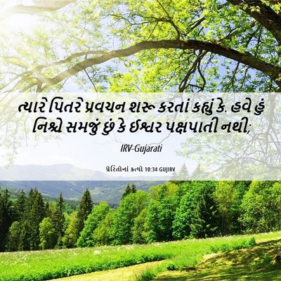 Picture 06 - પ્રેરિતોનાં ક્રત્યો 10:34 GUJIRV - ત્યારે પિતરે - Bible Verse Picture