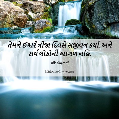 Picture 06 - પ્રેરિતોનાં ક્રત્યો 10:40 GUJIRV - તેમને ઈશ્વરે - Bible Verse Picture