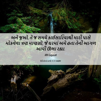 Picture 06 - પ્રેરિતોનાં ક્રત્યો 11:11 GUJIRV - અને જુઓ, તે જ સમયે - Bible Verse Picture