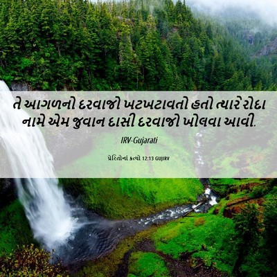 Picture 06 - પ્રેરિતોનાં ક્રત્યો 12:13 GUJIRV - તે આગળનો દરવાજો - Bible Verse Picture
