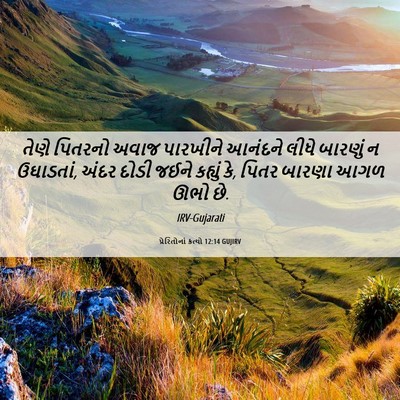 Picture 06 - પ્રેરિતોનાં ક્રત્યો 12:14 GUJIRV - તેણે પિતરનો અવાજ - Bible Verse Picture