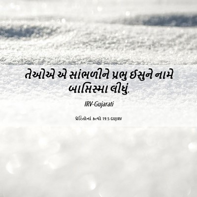 Picture 06 - પ્રેરિતોનાં ક્રત્યો 19:5 GUJIRV - તેઓએ એ સાંભળીને - Bible Verse Picture