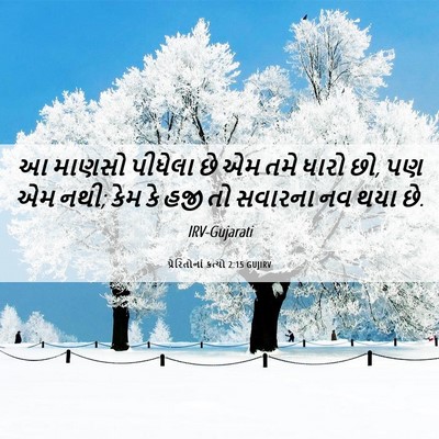 Picture 06 - પ્રેરિતોનાં ક્રત્યો 2:15 GUJIRV - આ માણસો પીધેલા છે - Bible Verse Picture