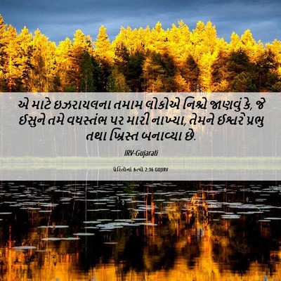 Picture 06 - પ્રેરિતોનાં ક્રત્યો 2:36 GUJIRV - એ માટે ઇઝરાયલના - Bible Verse Picture
