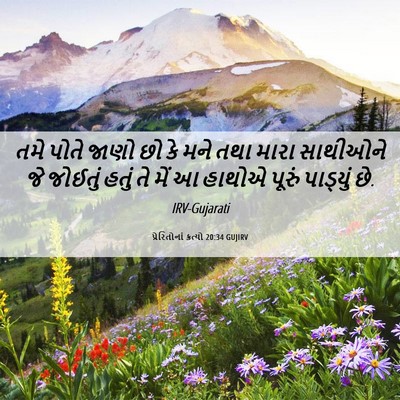 Picture 06 - પ્રેરિતોનાં ક્રત્યો 20:34 GUJIRV - તમે પોતે જાણો છો કે - Bible Verse Picture