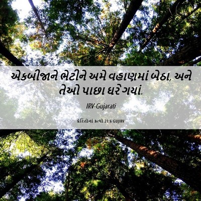 Picture 06 - પ્રેરિતોનાં ક્રત્યો 21:6 GUJIRV - એકબીજાને ભેટીને - Bible Verse Picture