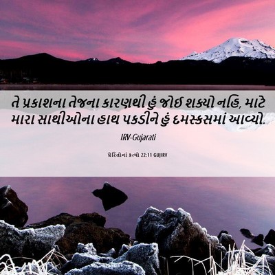 Picture 06 - પ્રેરિતોનાં ક્રત્યો 22:11 GUJIRV - તે પ્રકાશના તેજના - Bible Verse Picture