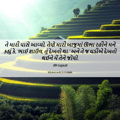 Picture 06 - પ્રેરિતોનાં ક્રત્યો 22:13 GUJIRV - તે મારી પાસે આવ્યો, - Bible Verse Picture