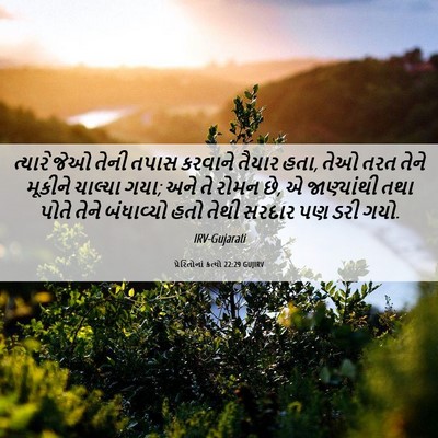 Picture 06 - પ્રેરિતોનાં ક્રત્યો 22:29 GUJIRV - ત્યારે જેઓ તેની - Bible Verse Picture