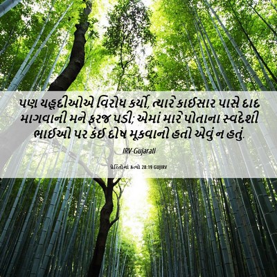 Picture 06 - પ્રેરિતોનાં ક્રત્યો 28:19 GUJIRV - પણ યહૂદીઓએ વિરોધ - Bible Verse Picture