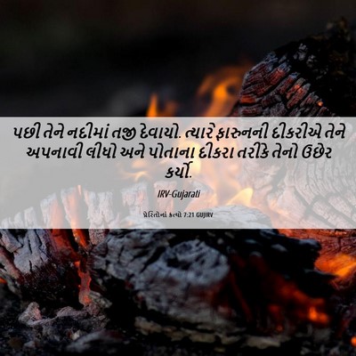 Picture 06 - પ્રેરિતોનાં ક્રત્યો 7:21 GUJIRV - પછી તેને નદીમાં - Bible Verse Picture