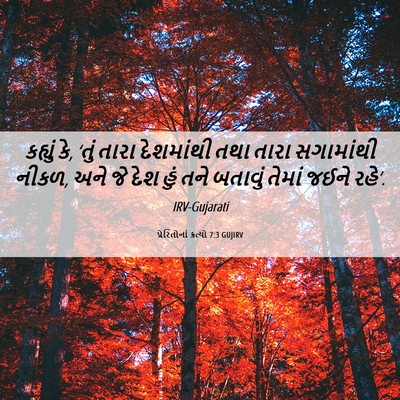 Picture 06 - પ્રેરિતોનાં ક્રત્યો 7:3 GUJIRV - કહ્યું કે, ‘તું - Bible Verse Picture