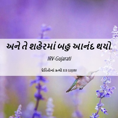 Picture 06 - પ્રેરિતોનાં ક્રત્યો 8:8 GUJIRV - અને તે શહેરમાં બહુ - Bible Verse Picture