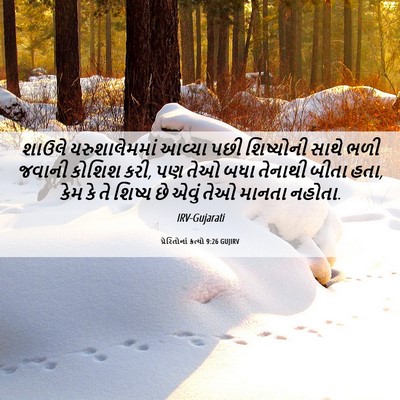 Picture 06 - પ્રેરિતોનાં ક્રત્યો 9:26 GUJIRV - શાઉલે યરુશાલેમમાં - Bible Verse Picture