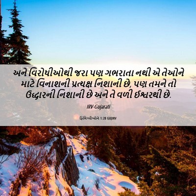 Picture 06 - ફિલિપ્પીઓને 1:28 GUJIRV - અને વિરોધીઓથી જરા - Bible Verse Picture