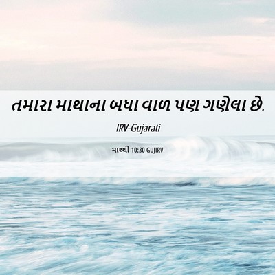 Picture 06 - માથ્થી 10:30 GUJIRV - તમારા માથાના બધા - Bible Verse Picture