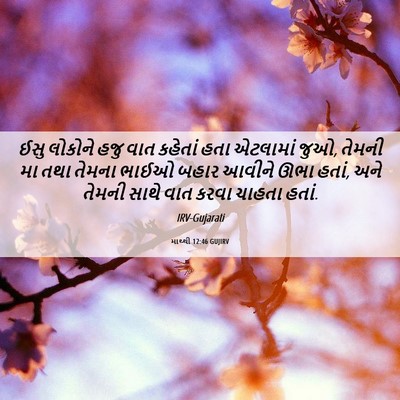 Picture 06 - માથ્થી 12:46 GUJIRV - ઈસુ લોકોને હજુ વાત - Bible Verse Picture