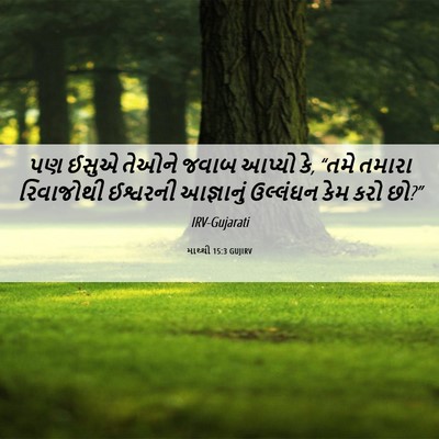 Picture 06 - માથ્થી 15:3 GUJIRV - પણ ઈસુએ તેઓને જવાબ - Bible Verse Picture