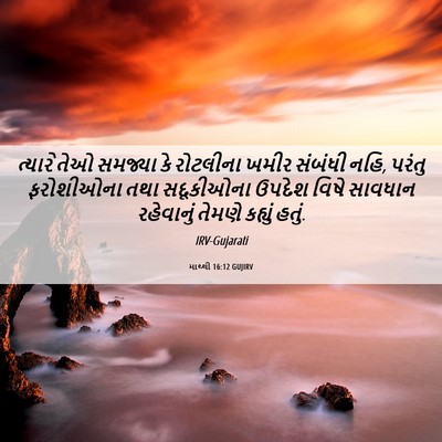 Picture 06 - માથ્થી 16:12 GUJIRV - ત્યારે તેઓ સમજ્યા - Bible Verse Picture