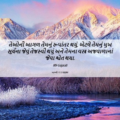 Picture 06 - માથ્થી 17:2 GUJIRV - તેઓની આગળ તેમનું - Bible Verse Picture