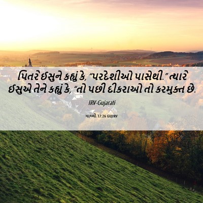 Picture 06 - માથ્થી 17:26 GUJIRV - પિતરે ઈસુને - Bible Verse Picture