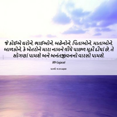 Picture 06 - માથ્થી 19:29 GUJIRV - જે કોઈએ ઘરોને, - Bible Verse Picture