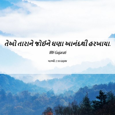 Picture 06 - માથ્થી 2:10 GUJIRV - તેઓ તારાને જોઈને - Bible Verse Picture