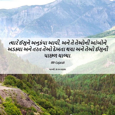 Picture 06 - માથ્થી 20:34 GUJIRV - ત્યારે ઈસુને - Bible Verse Picture