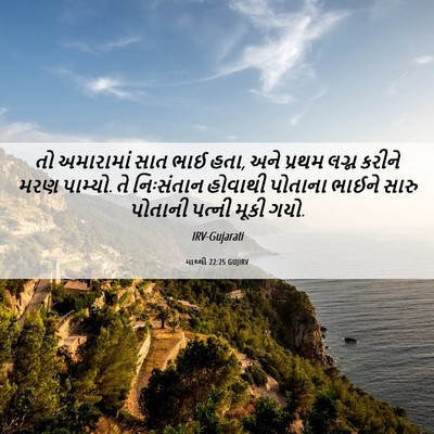 Picture 06 - માથ્થી 22:25 GUJIRV - તો અમારામાં સાત - Bible Verse Picture