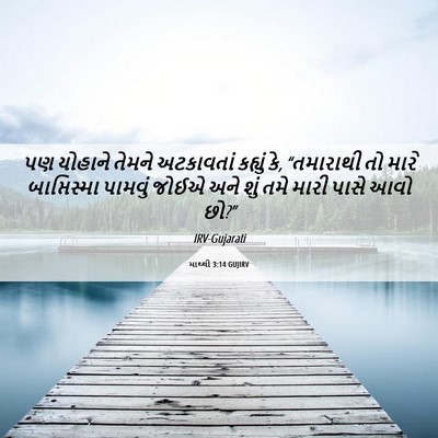 Picture 06 - માથ્થી 3:14 GUJIRV - પણ યોહાને તેમને - Bible Verse Picture