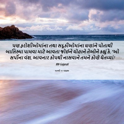 Picture 06 - માથ્થી 3:7 GUJIRV - પણ ફરોશીઓમાંના - Bible Verse Picture
