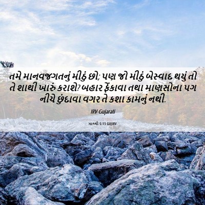 Picture 06 - માથ્થી 5:13 GUJIRV - તમે માનવજગતનું - Bible Verse Picture
