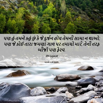 Picture 06 - માથ્થી 5:39 GUJIRV - પણ હું તમને કહું - Bible Verse Picture