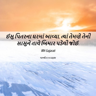 Picture 06 - માથ્થી 8:14 GUJIRV - ઈસુ પિતરના ઘરમાં - Bible Verse Picture
