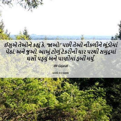 Picture 06 - માથ્થી 8:32 GUJIRV - ઈસુએ તેઓને કહ્યું - Bible Verse Picture
