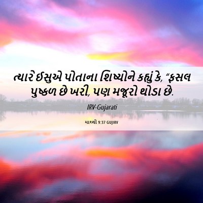 Picture 06 - માથ્થી 9:37 GUJIRV - ત્યારે ઈસુએ - Bible Verse Picture