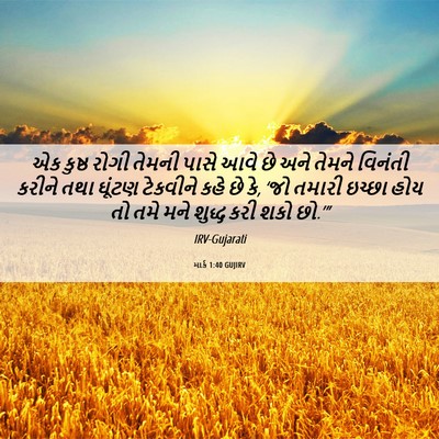 Picture 06 - માર્ક 1:40 GUJIRV - એક કુષ્ઠ રોગી - Bible Verse Picture