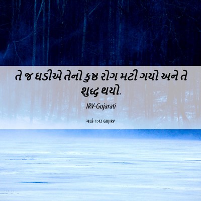 Picture 06 - માર્ક 1:42 GUJIRV - તે જ ઘડીએ તેનો - Bible Verse Picture