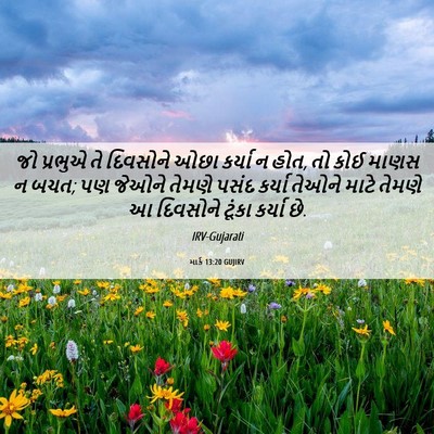 Picture 06 - માર્ક 13:20 GUJIRV - જો પ્રભુએ તે - Bible Verse Picture