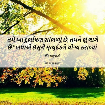 Picture 06 - માર્ક 14:64 GUJIRV - તમે આ દુર્ભાષણ - Bible Verse Picture