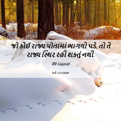 Picture 06 - માર્ક 3:24 GUJIRV - જો કોઈ રાજ્ય - Bible Verse Picture