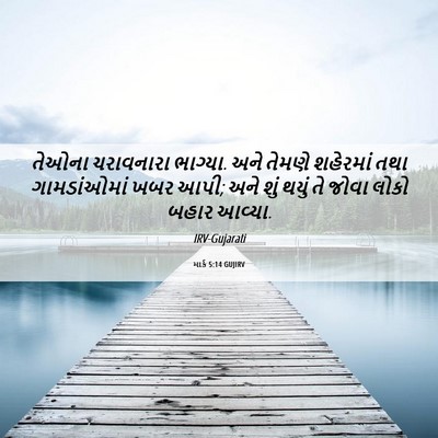 Picture 06 - માર્ક 5:14 GUJIRV - તેઓના ચરાવનારા - Bible Verse Picture