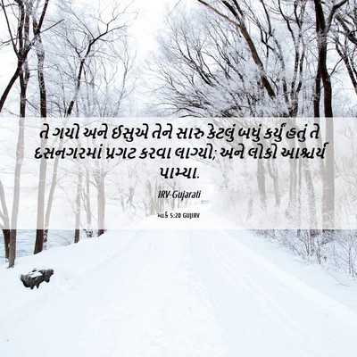 Picture 06 - માર્ક 5:20 GUJIRV - તે ગયો અને ઈસુએ - Bible Verse Picture