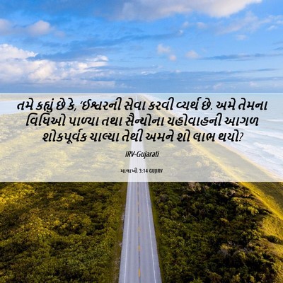 Picture 06 - માલાખી 3:14 GUJIRV - તમે કહ્યું છે કે, - Bible Verse Picture