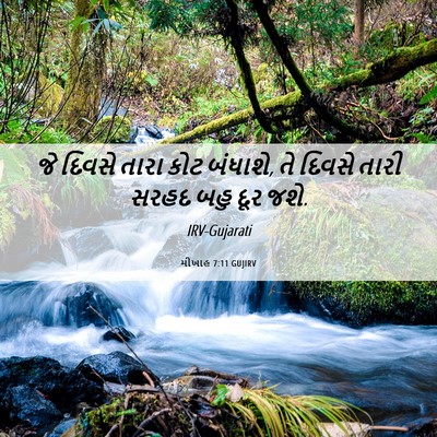 Picture 06 - મીખાહ 7:11 GUJIRV - જે દિવસે તારા કોટ - Bible Verse Picture