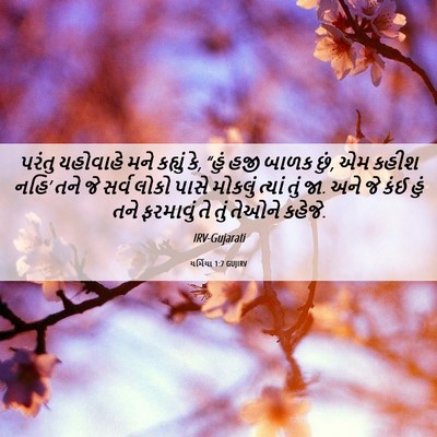 Picture 06 - યર્મિયા 1:7 GUJIRV - પરંતુ યહોવાહે મને - Bible Verse Picture