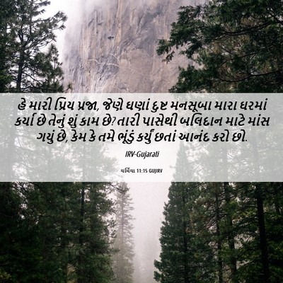 Picture 06 - યર્મિયા 11:15 GUJIRV - હે મારી પ્રિય - Bible Verse Picture