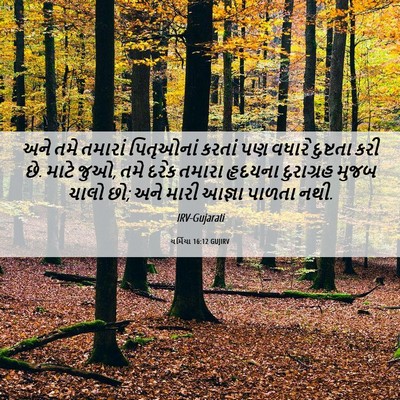 Picture 06 - યર્મિયા 16:12 GUJIRV - અને તમે તમારાં - Bible Verse Picture