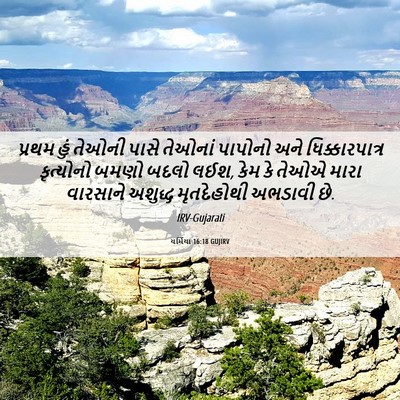 Picture 06 - યર્મિયા 16:18 GUJIRV - પ્રથમ હું તેઓની - Bible Verse Picture
